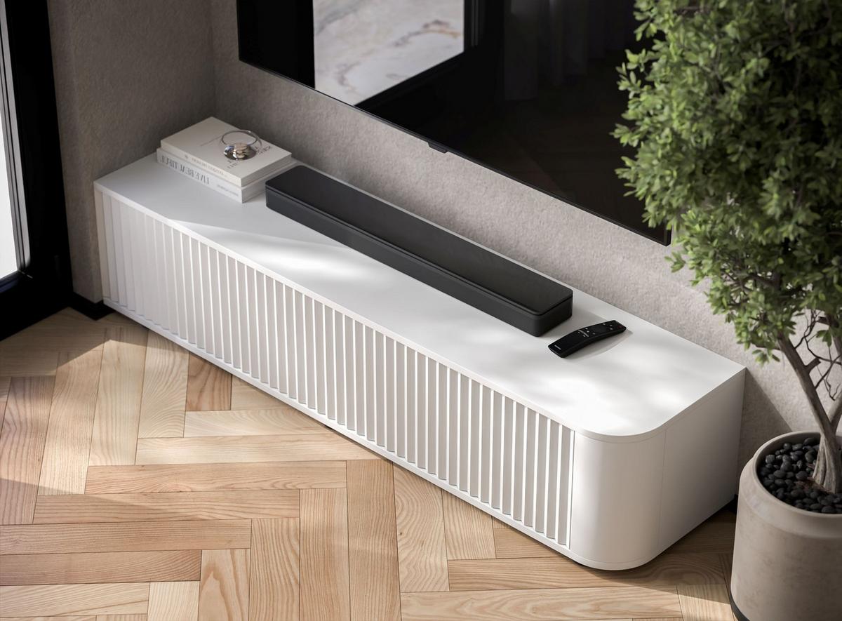 TV-LOWBOARD Aurora Weiß matt 140 cm mit niedrigen Füße - Weiß, Holzwerkstoff (140/31/35cm) - Meble Lindner