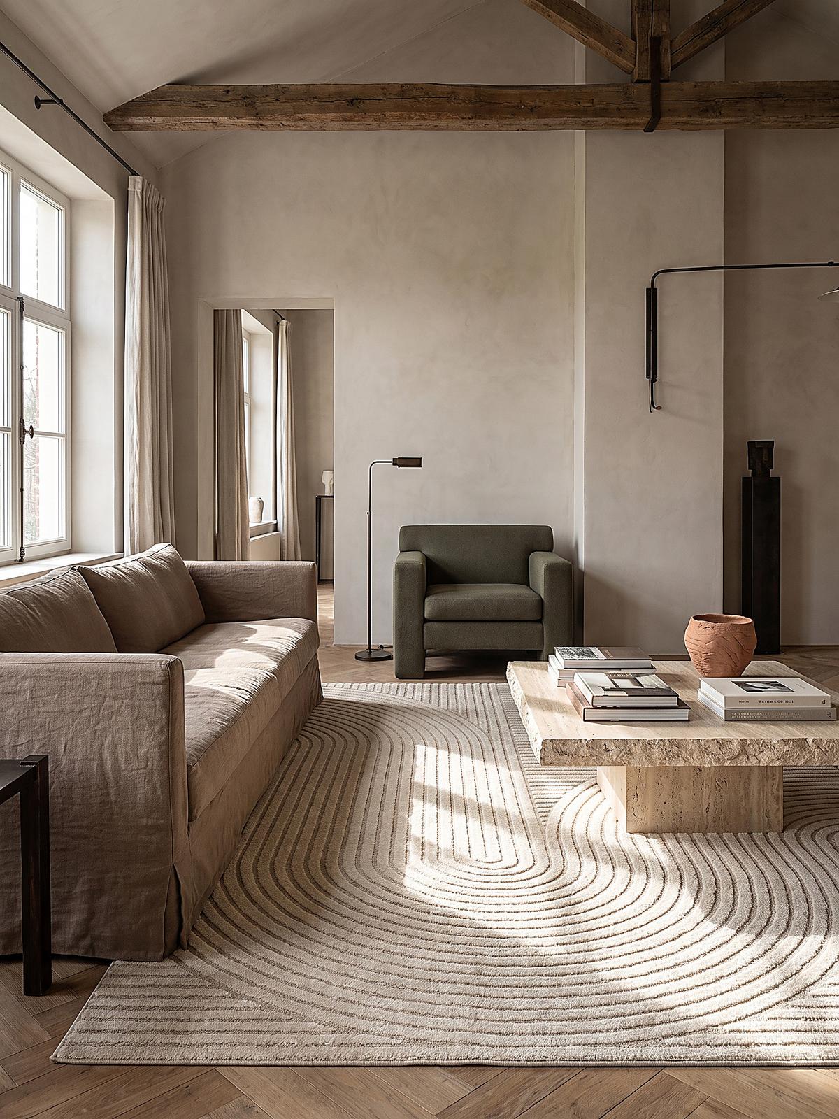 TEPPICH Kurzflor CETINA Geometrisch Polypropylen-Polyester Beige 200 x 290 cm - Beige, Textil (200/290cm) - KADIMA DESIGN