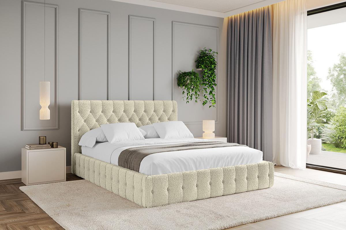 POLSTERBETT mit Bettkasten und Lattenrost, Bett mit Matratze H3/H4 - LARO 180x200 Beige - Taupe, Holzwerkstoff/Textil (180/200cm) - ALTDECOR