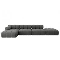 ECKSOFA modulares Sofa Lizur-L2 - 380x160x70 cm Dunkelgrau Velours - Dunkelgrau, Holzwerkstoff/Textil (380/160cm) - ALTDECOR