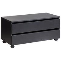 BADEZIMMERSCHRANK mit Rädern 80 cm Schwarz Teresina - Schwarz, Holzwerkstoff (80/38/39cm) - Beliani