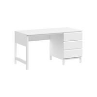 SCHREIBTISCH MDF Kiefer weiß 3 Schubladen robust stabil pflegeleicht - Weiß, Holz (140/70/75cm) - 58aufmkessel