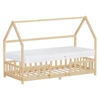 KINDERBETT 90x200 cm mit Matratze & Rausfallschutz Natur aus Kiefernholz - Naturfarben, Holz (90/200cm) - ML-DESIGN