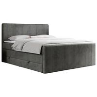 BOXSPRINGBETT KING DOREN 160/200 Dunkelgrau Velvet - H3 - Dunkelgrau, Holz/Textil (160/200cm) - MKS