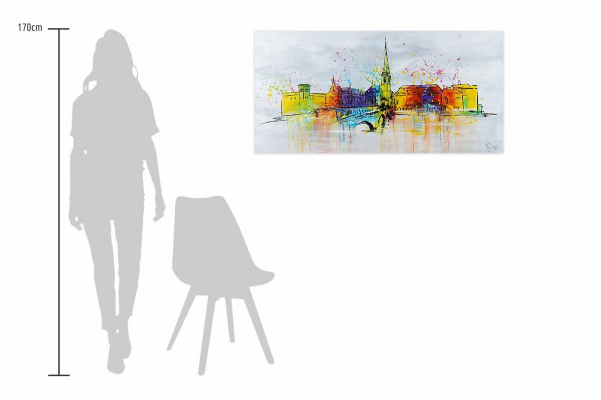 ACRYLBILD HANDGEMALT 120/60 cm - Grau, Holz/Textil (120/60cm) - KUNSTLOFT