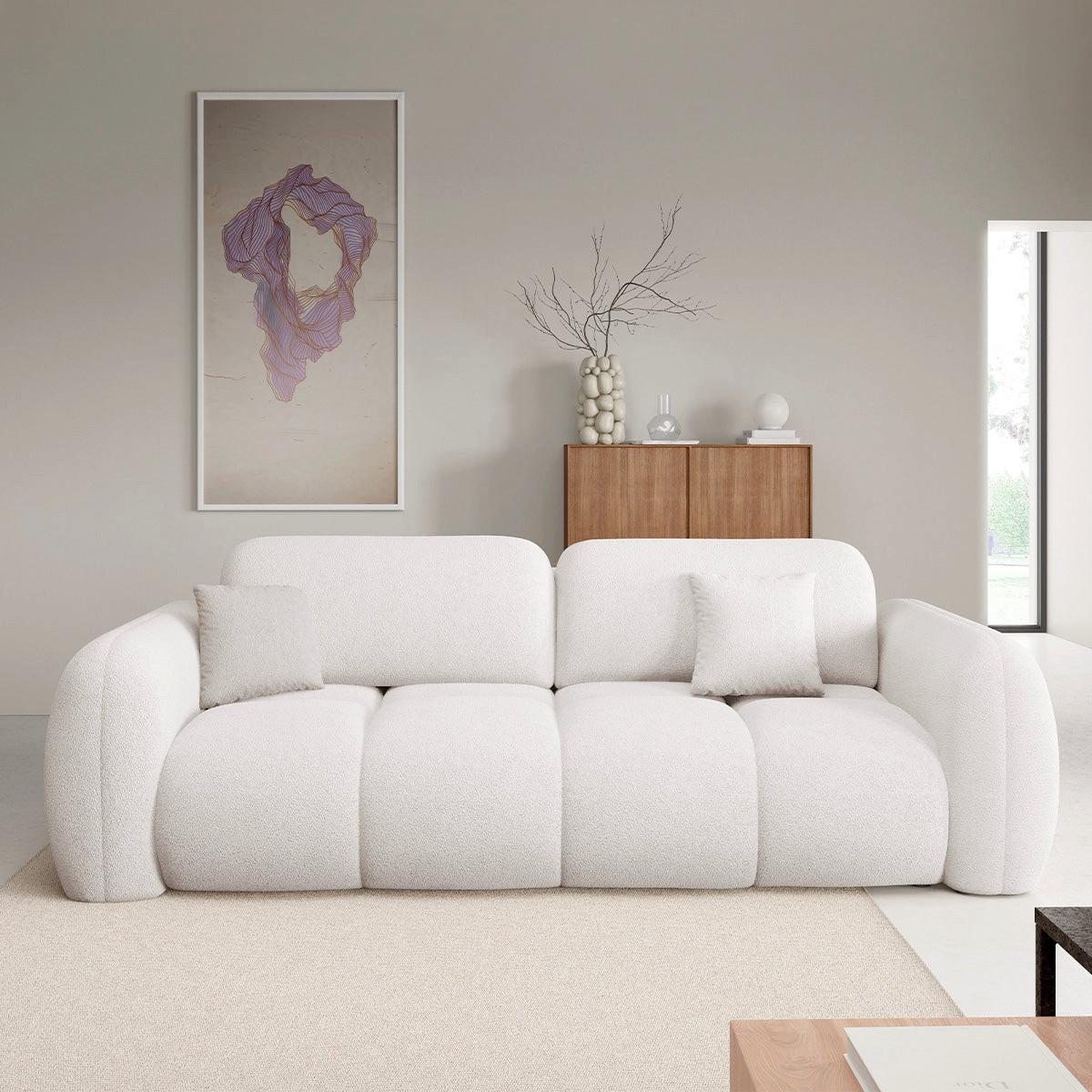 SOFA Livio 3 Sitzplätze Gebrochenes Weiß - Weiß, Holz (270/95/121cm) - Petits-meubles