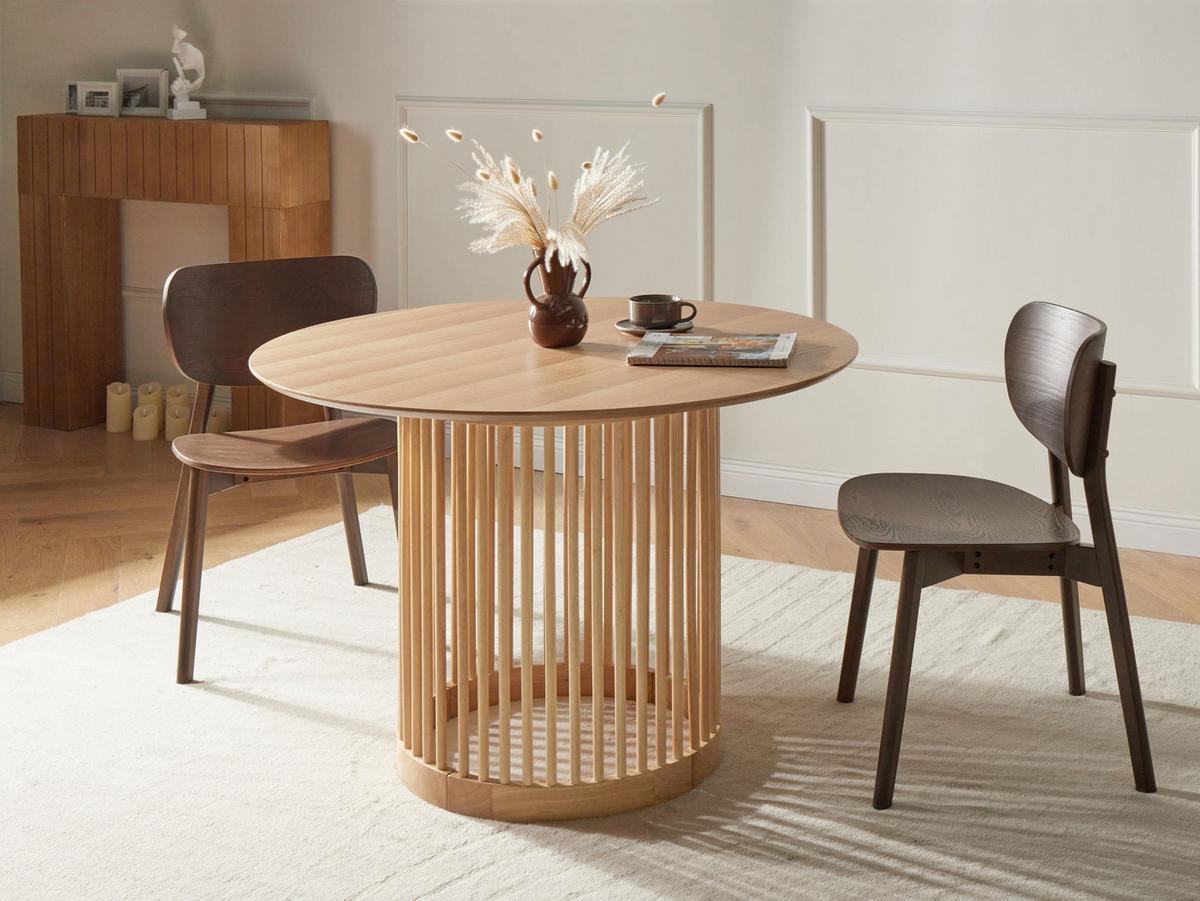 ESSTISCH Helle Eiche 110/110 cm Boyle - Hellbraun, Holzwerkstoff (110/110/75cm) - Beliani