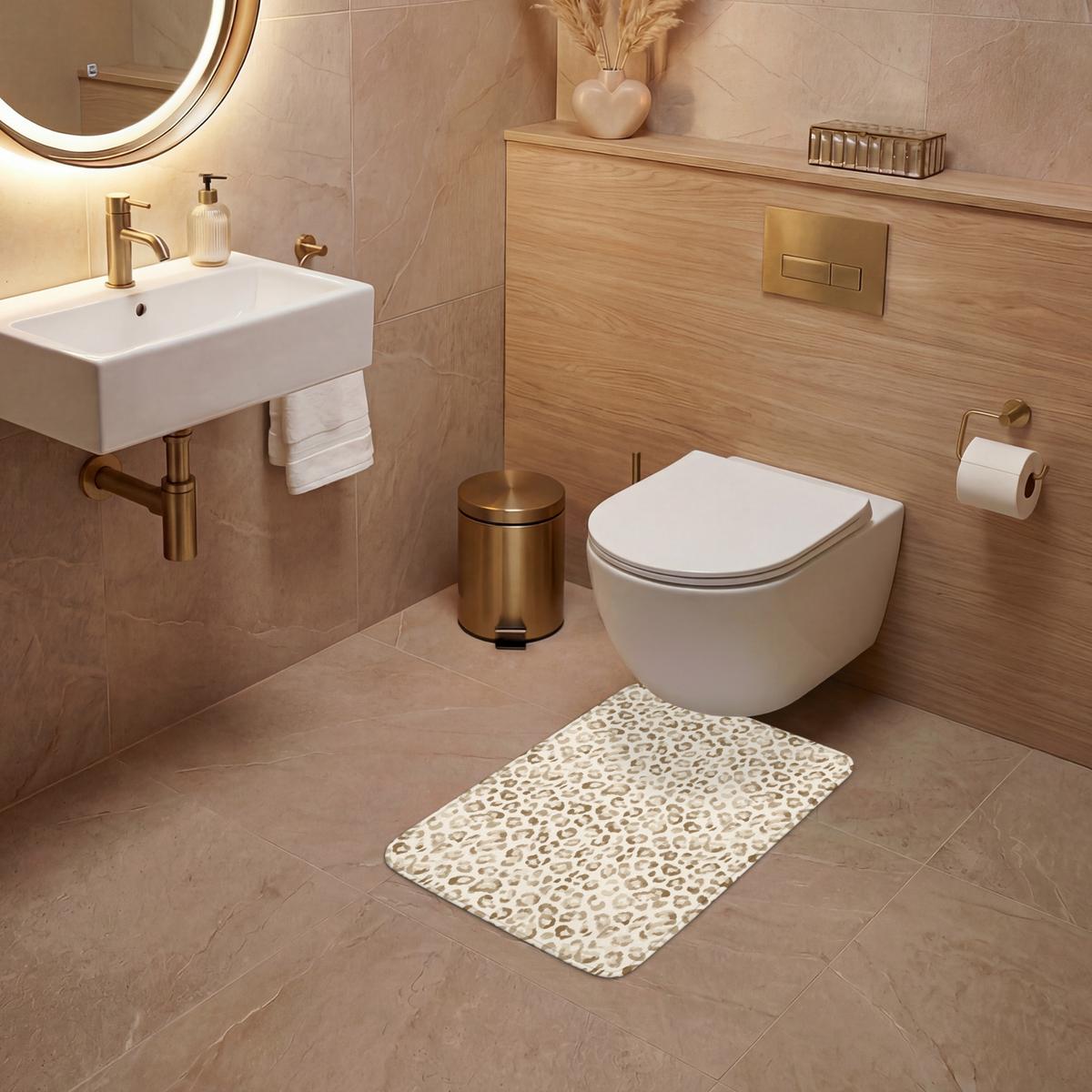 WC-VORLEGER Leopard - Klassisch - Beige WC Teppich 40x60 cm - Hellbraun, Textil (40/1cm) - OnlyWow