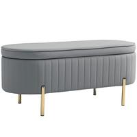 SITZBANK Polyester Metall Grau - Goldfarben/Grau, Textil/Metall (42/45.5/107cm) - HOMCOM