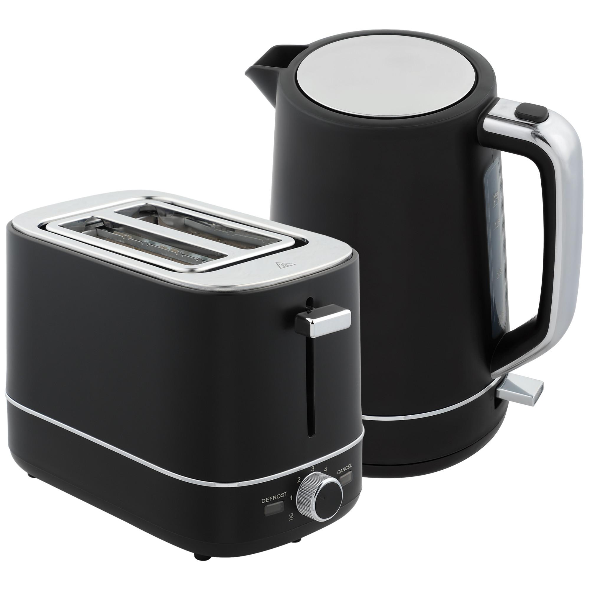 KOCHER-TOASTER-SET Stahl Kunststoff Schwarz - Schwarz, Kunststoff (16/24.3/21.2cm) - HOMCOM