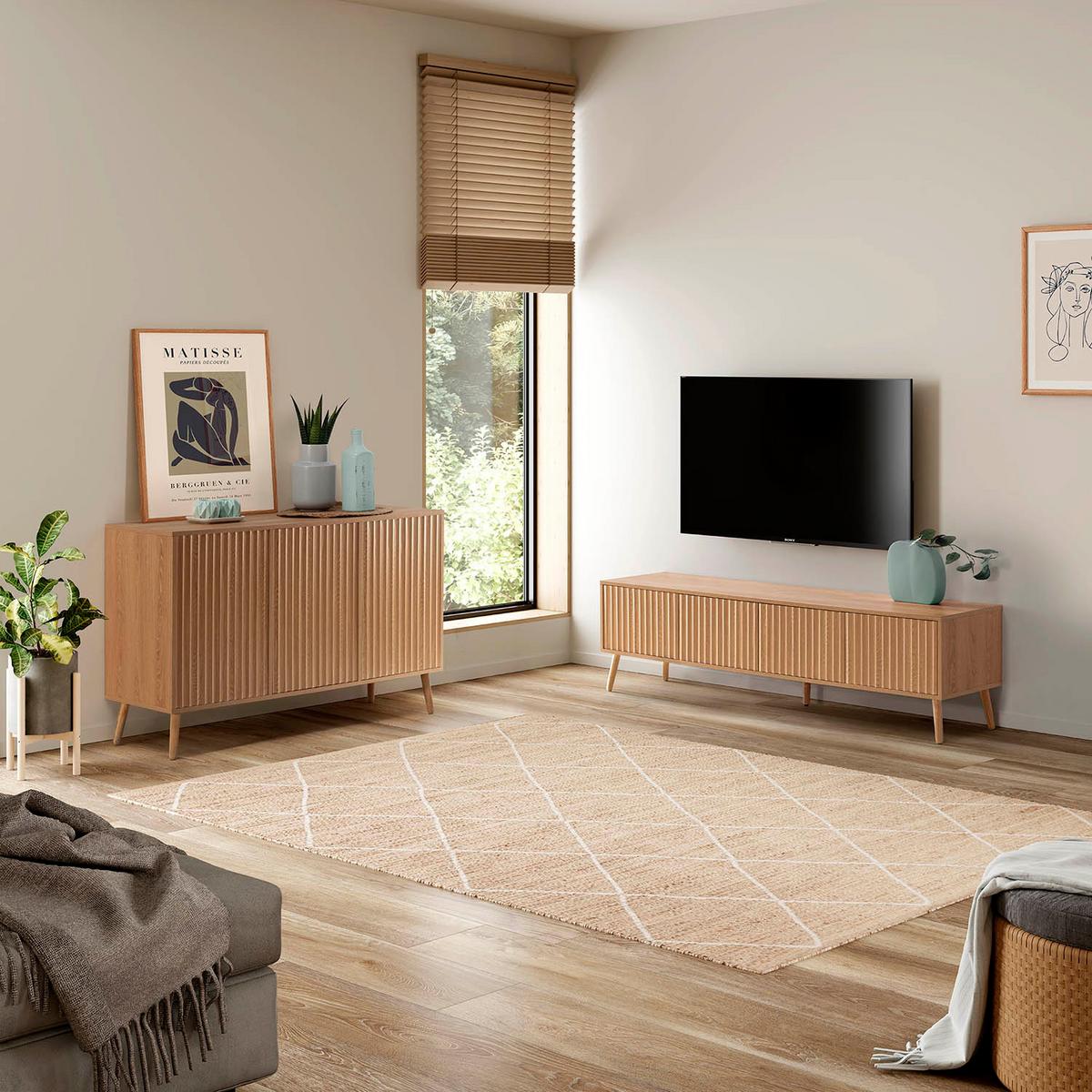 TV-ELEMENT Lluvia 4 Türen Eiche farbe - Honigeiche, Holzwerkstoff (160/45/40cm) - VS Venta-stock