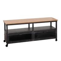 LOWBOARD Schwarz, Beige - Beige/Schwarz, Holz (130/55/36cm) - MCW