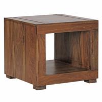 COUCHTISCH Massivholz Sheesham 50cm breit Dunkelbraun Landhaus-Design - Braun, Holz (50/50/45cm) - KADIMA DESIGN