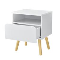 NACHTTISCH Dargaville - Weiß, Holzwerkstoff (40/50/34cm) - [en.casa]