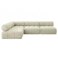 ECKSOFA modulares Sofa Samaro-L2 - 285x190x70 cm Beige Velours - Beige, Holzwerkstoff/Textil (285/190cm) - ALTDECOR