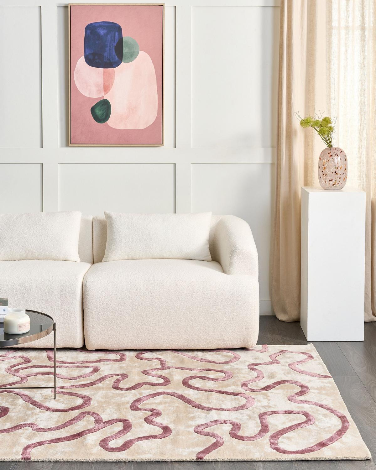 TEPPICH Beige 160/230 cm Viskose Kappar - Beige, Textil (160/230cm) - Beliani