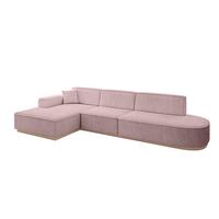ECKSOFA Ottomane Links IREA-L2 - 327x165x80 cm Rosa - Rosa, Holzwerkstoff/Textil (327/165cm) - ALTDECOR
