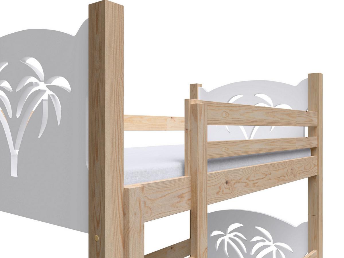 ETAGENBETT LEONE mit Bettkasten 80x180 cm Kieferfarben - Weiß/Kieferfarben, Holz (80/180cm) - MASSENO