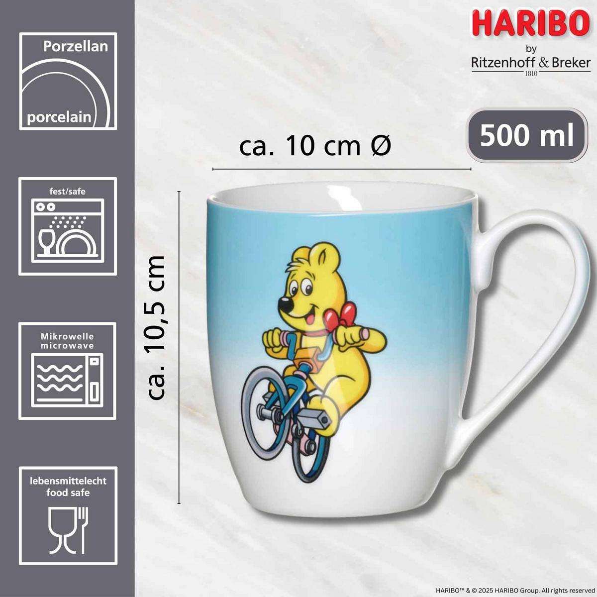 BECHER SPORT Haribo bunt 500 ml 6er Set - Multicolor, Keramik (0.5L) - Ritzenhoff Breker