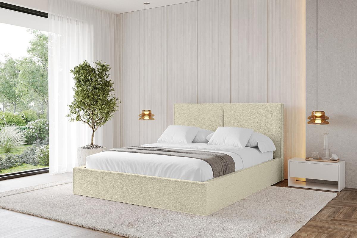 POLSTERBETT mit Bettkasten und Lattenrost, Boxbett ohne Matratze - EMMI 180x200 Beige - Taupe, Holzwerkstoff/Textil (180/200cm) - ALTDECOR