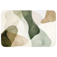 BADEMATTE Japandi - Abstrakt - Grün 90x60 cm - Grün, Textil (90/60cm) - OnlyWow