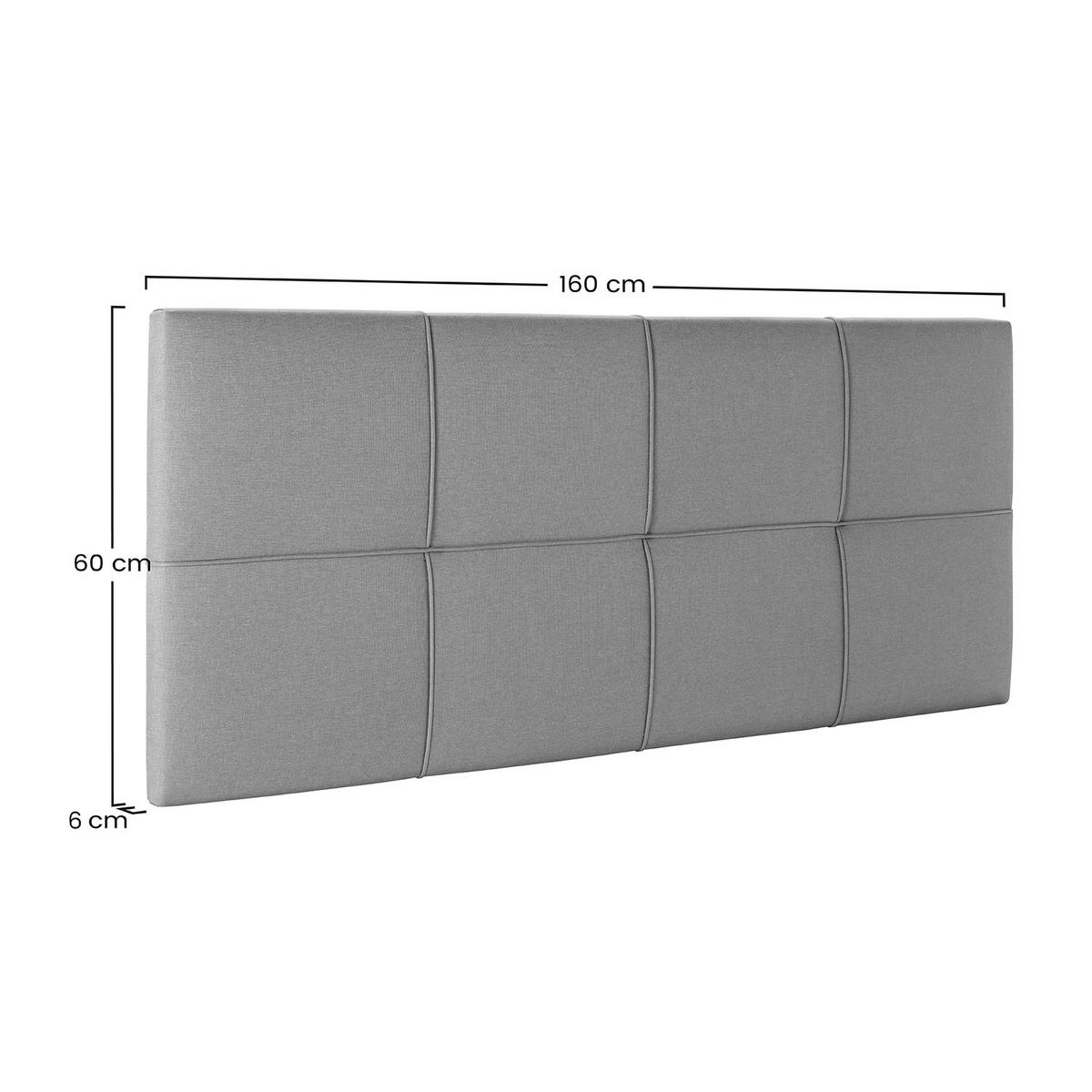 KOPFTEIL Sicilia 160x60 cm Grau - Grau, Textil (6/160/160cm) - VS Venta-stock