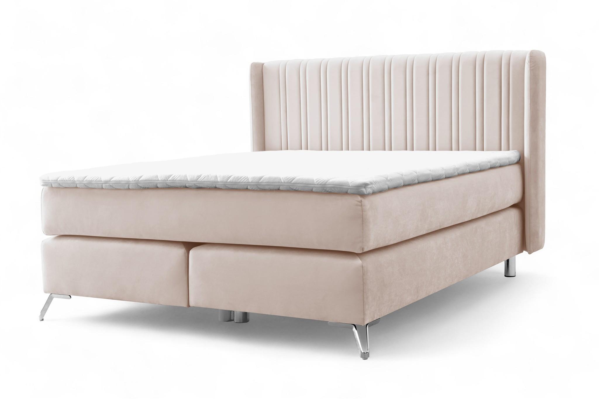 BOXSPRINGBETT Agnus - Creme, Holzwerkstoff/Textil (120/200cm) - Fun Möbel
