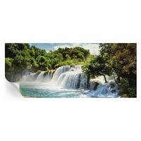 FOTOTAPETE 250x104 cm - Ein atemberaubender Wasserfall - Grün, Textil (250/104cm) - Wallfluent