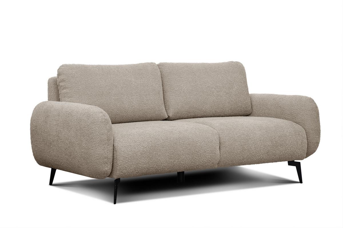 SOFA FEBE 3-Sitzer, ecru - Champagner/Schwarz, Holz/Textil (190/82/96cm) - Wozimo