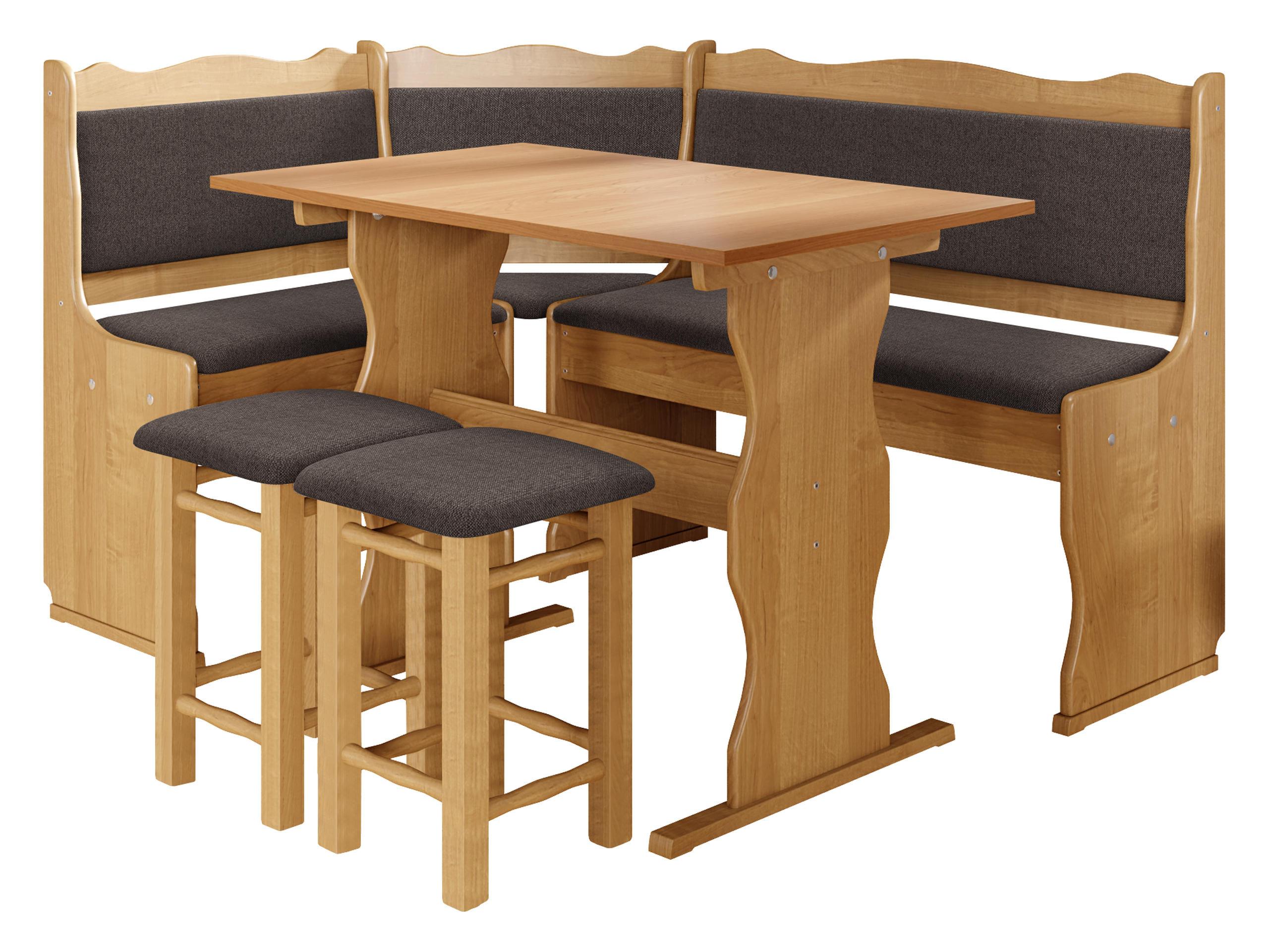 ECKBANKGRUPPE Mini - Dunkelbraun/Erlefarben, Holz (145/87/105cm) - MIRJAN24