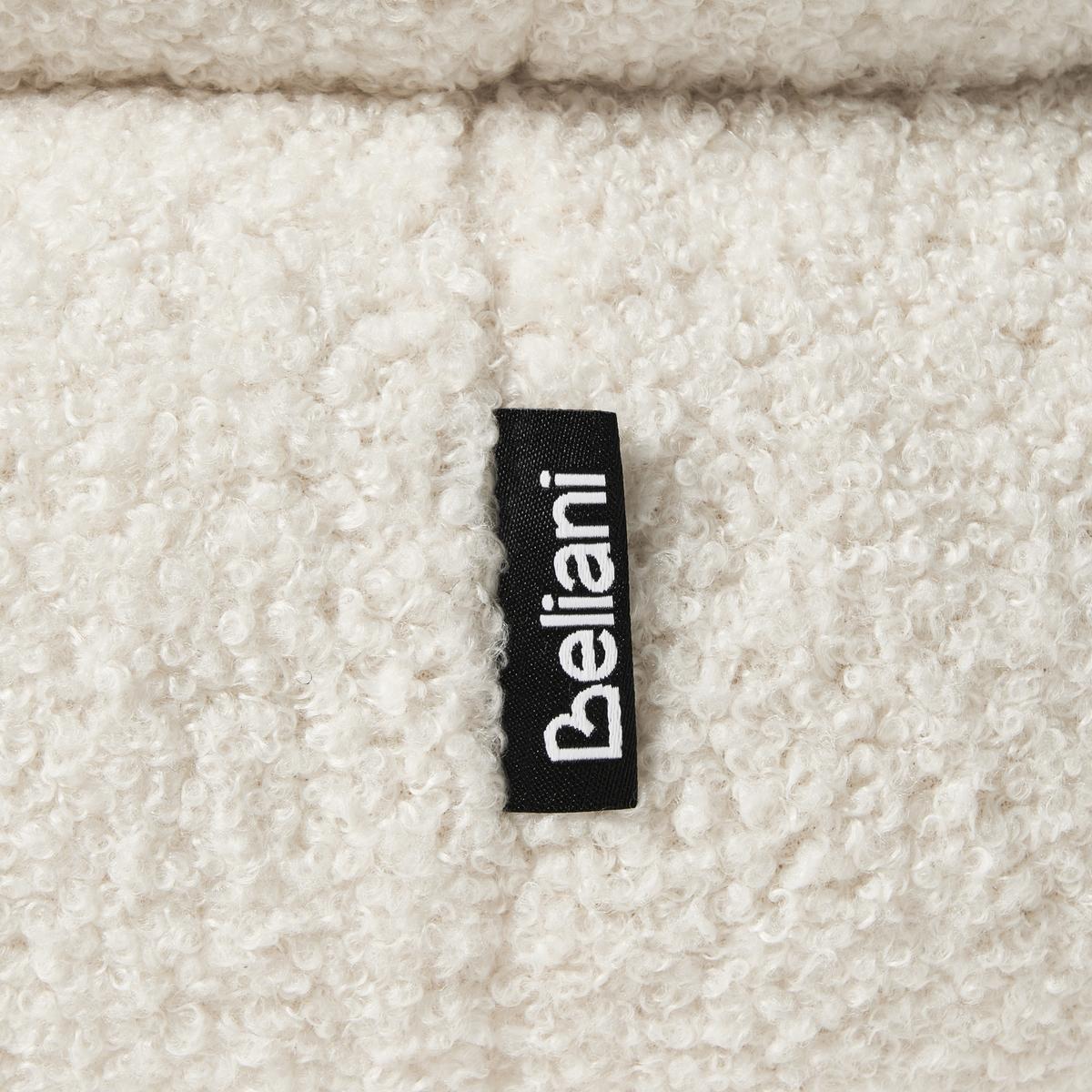 POUF Bouclé Cremeweiß Sumpter - Weiß, Textil (43/47/43cm) - Beliani