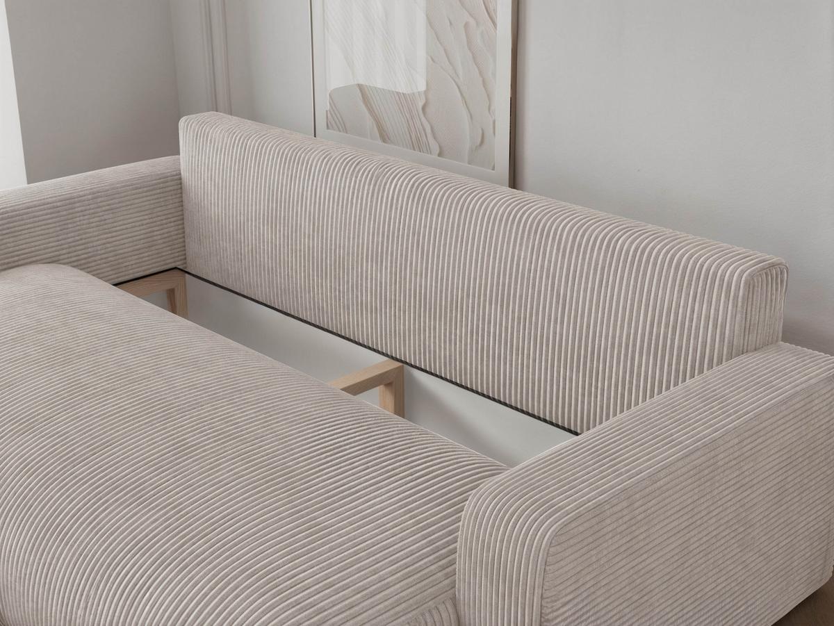SOFA mit Schlaffunktion, Beige - Beige, Holzwerkstoff (246/79/93cm) - Idohome
