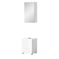 BADMÖBEL-SET 2-teilig weiß Hochglanz, Badkombination 38 x 190 cm - Weiß Hochglanz, Glas/Holzwerkstoff (38/190/34cm) - Inn.Furn