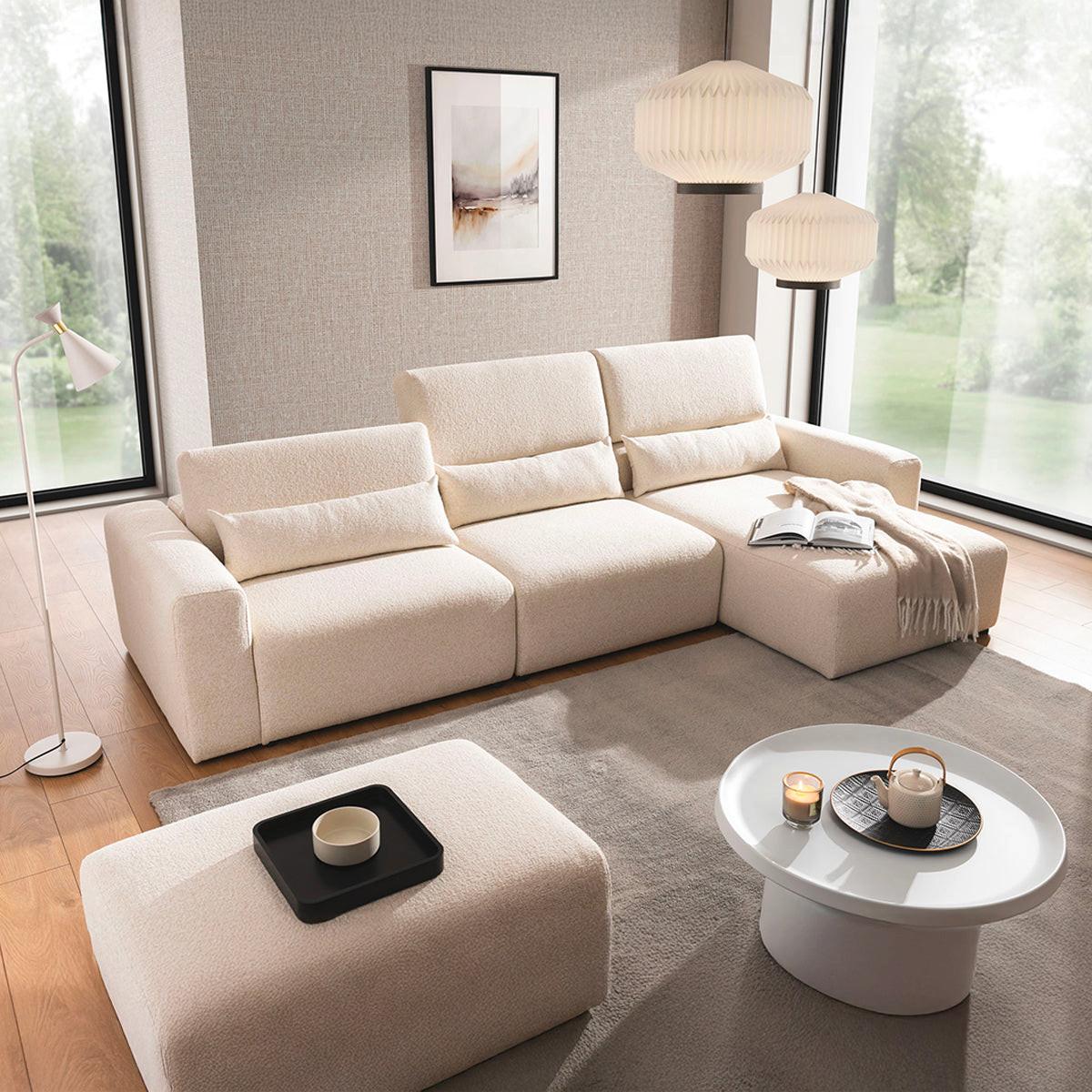 ECKSOFA Velano 3 Sitzplätze Beige - Beige, Holz (314/167cm) - Petits-meubles