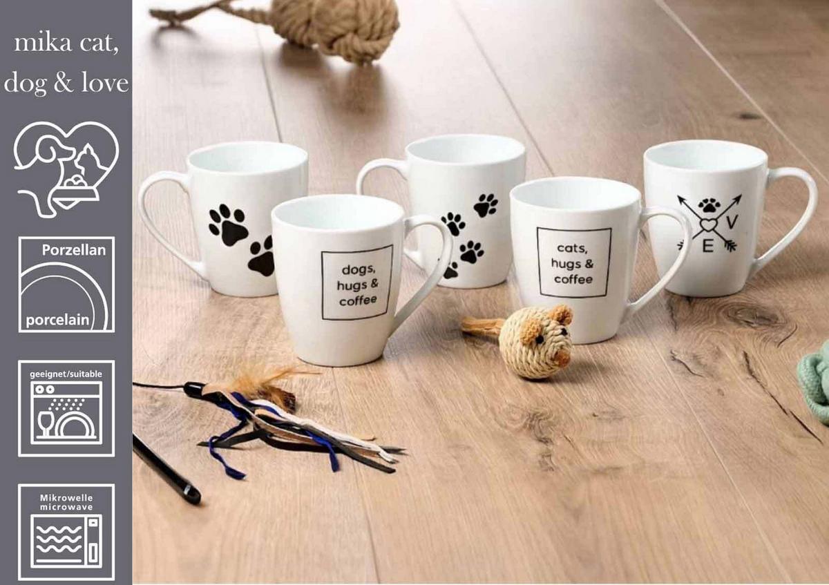 KAFFEEBECHER Mika Dog weiß 360 ml 6er Set - Weiß, Keramik (0.36L) - Ritzenhoff Breker