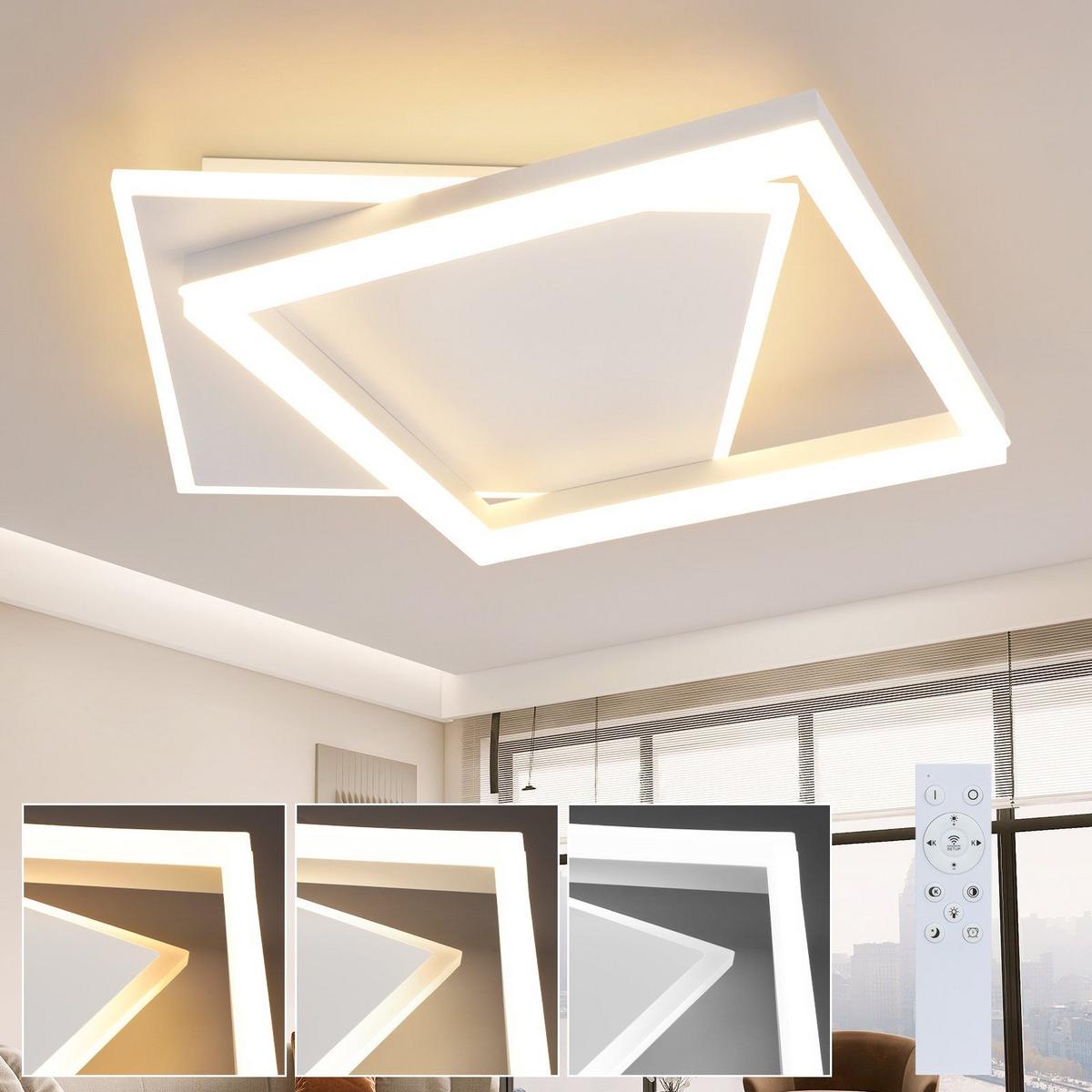 LED-DECKENLEUCHTE Lena 43.5/41/6 cm - Weiß, Metall (43.5/41/6cm) - Nettlife