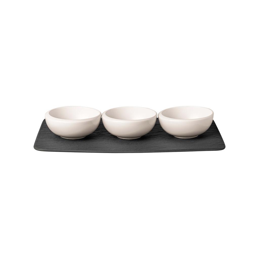 DIPSCHÄLCHEN SET NewMoon schwarz-weiß - Schwarz/Weiß, Keramik (1cm) - Villeroy & Boch