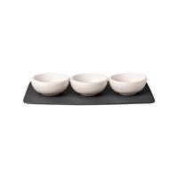 DIPSCHÄLCHEN SET NewMoon schwarz-weiß - Schwarz/Weiß, Keramik (1cm) - Villeroy & Boch