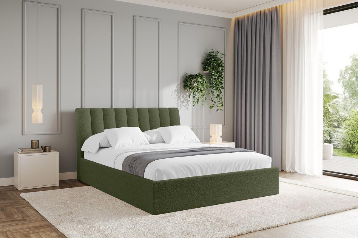 POLSTERBETT mit Bettkasten und Lattenrost, Boxbett ohne Matratze - ILAN 180x200 Grün - Grün, Holzwerkstoff/Textil (180/200cm) - ALTDECOR