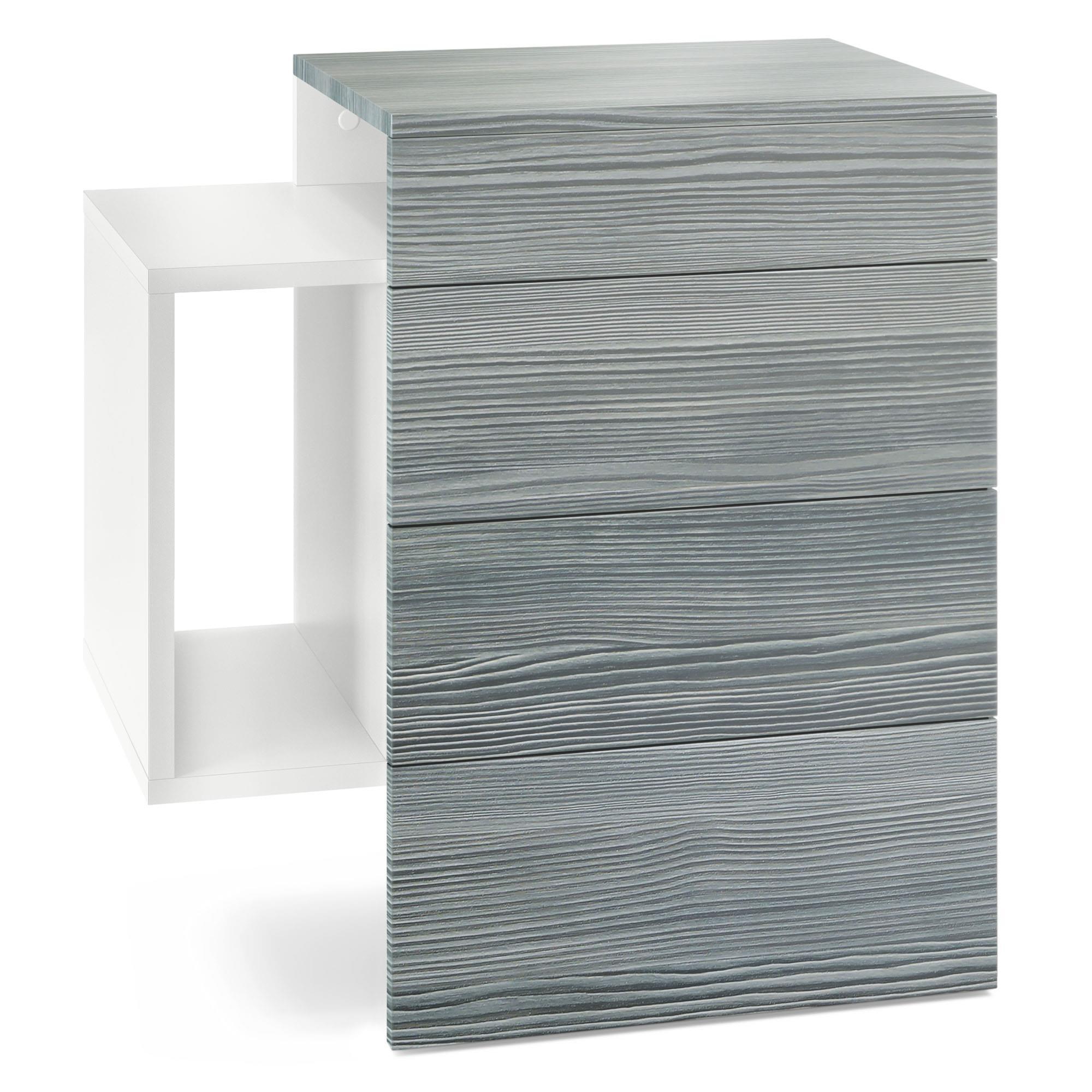 NACHTTISCH Queens Front in Avola-Anthrazit - Anthrazit, Holzwerkstoff (60/63/36cm) - Vladon