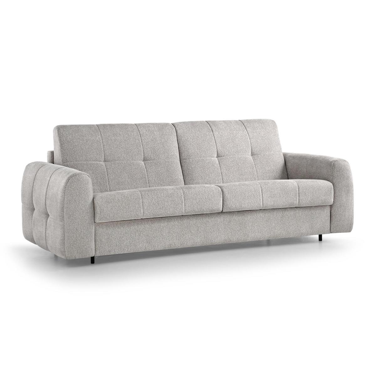 SCHLAFSOFA Pireus mit italienischem Gestell, 180x200, Graubeige - Beige/Schwarz, Textil (250/90/100cm) - Beautysofa