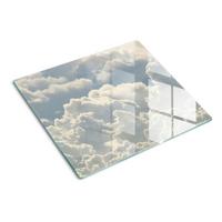 GLASPLATTE 60x52 cm Wolken - Weiß, Glas (60/0.4/52cm) - TULUP