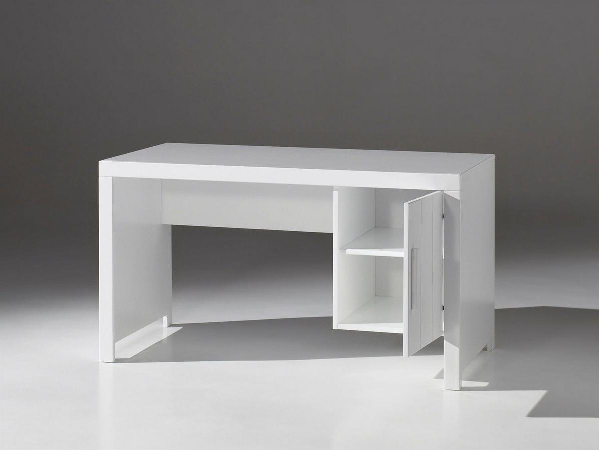 SCHREIBTISCH Karalynn 137x72x76 aus MDF in Weiß - Weiß, Holzwerkstoff (137/72/76cm) - 58aufmkessel