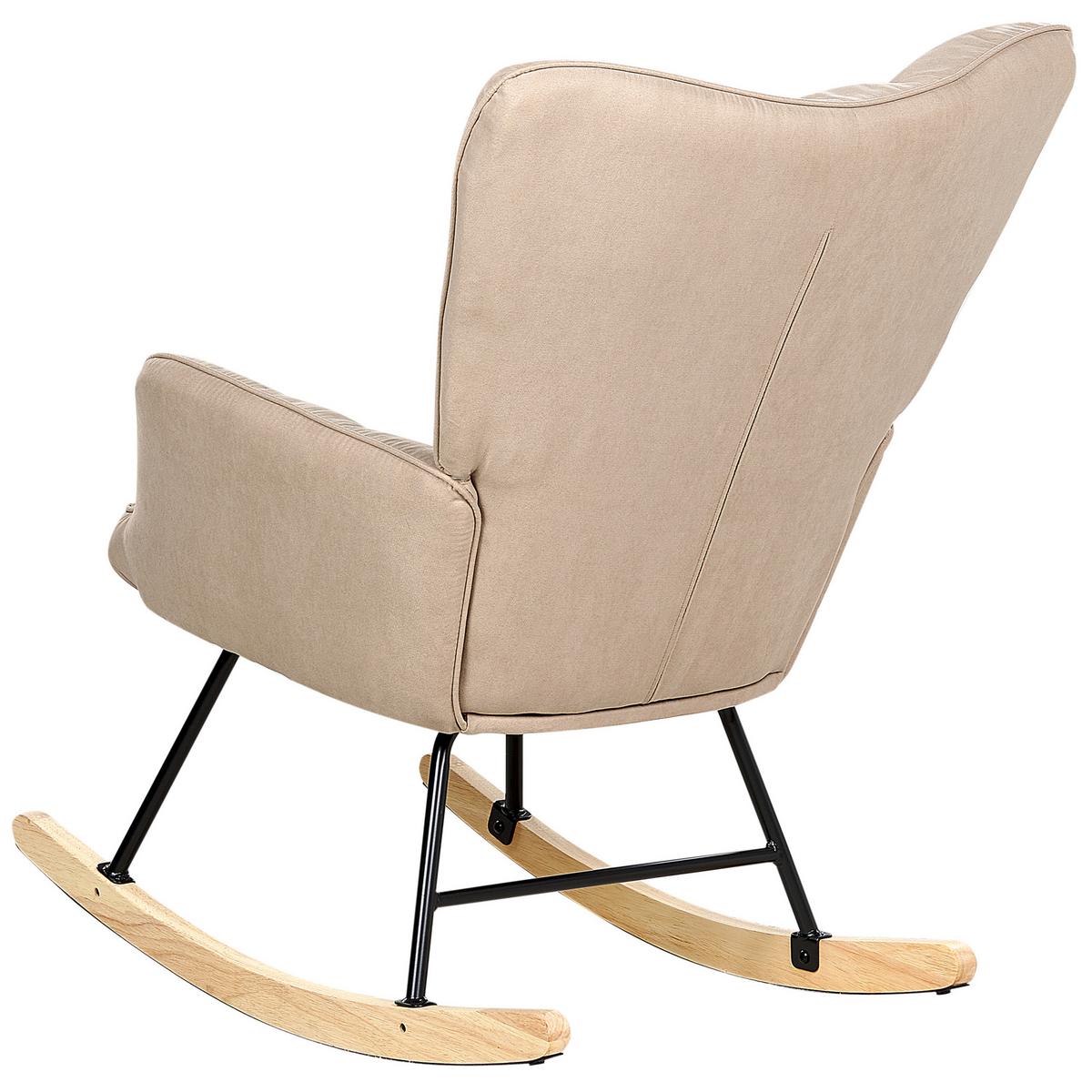 SCHAUKELSESSEL Beige Oulu - Hellbraun/Beige, Textil (71/104/83cm) - Beliani