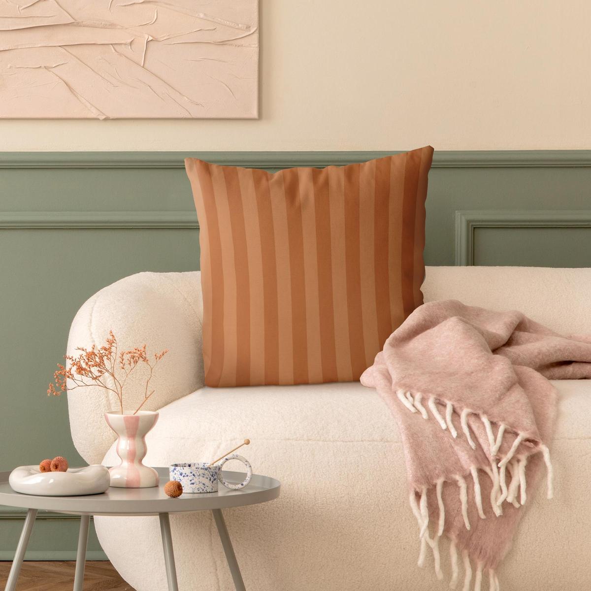 KISSENBEZUG Apricot Streifen 40/40 cm - Orange, Textil (40/40cm) - Bilderwelten