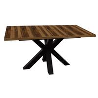 ESSTISCH ausziehbar Elda 1 160 x 90 x 75 Esszimmertisch Schwarzstahl/Plankeneiche - Alteiche, Holz (160/90/75cm) - 58aufmkessel