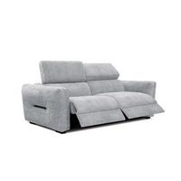 SOFA CALVERA 3-Sitzer mit 2 Relaxfunktionen, hellgrau - Hellgrau, Holzwerkstoff/Textil (204/79/106cm) - Wozimo