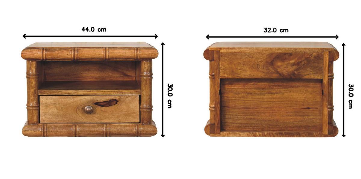 NACHTKASTEN Mit Amber Oak Finish, 1 Schublade, 1 Ablage - Braun, Holz (44/30/32cm)