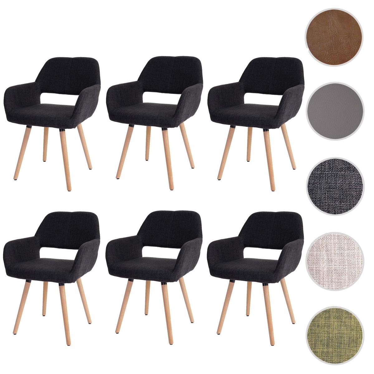 ESSZIMMERSTUHL Anthrazit 6er-Set - Dunkelgrau/Anthrazit, Holz (56/78/57cm) - MCW
