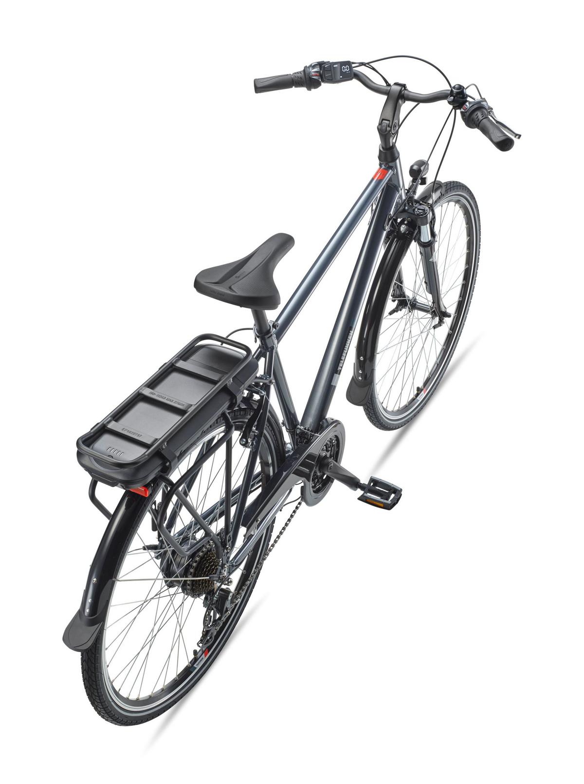 E-BIKE XT485 Trekking Elektrofahrrad 21-Gang Shimano Kettenschaltung, Pedelec, 14,5Ah, 37V Akku - Anthrazit, Metall (112cm) - Telefunken